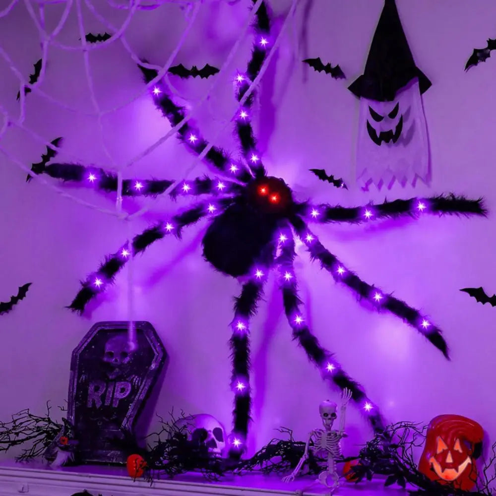 8-Mode LED Halloween Spider Web Lights