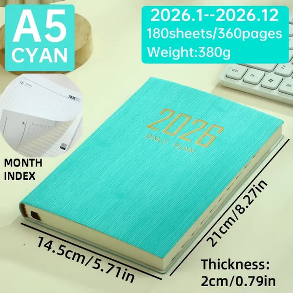 2026 A5 Daily Schedule Notebook – 365-Day Planner