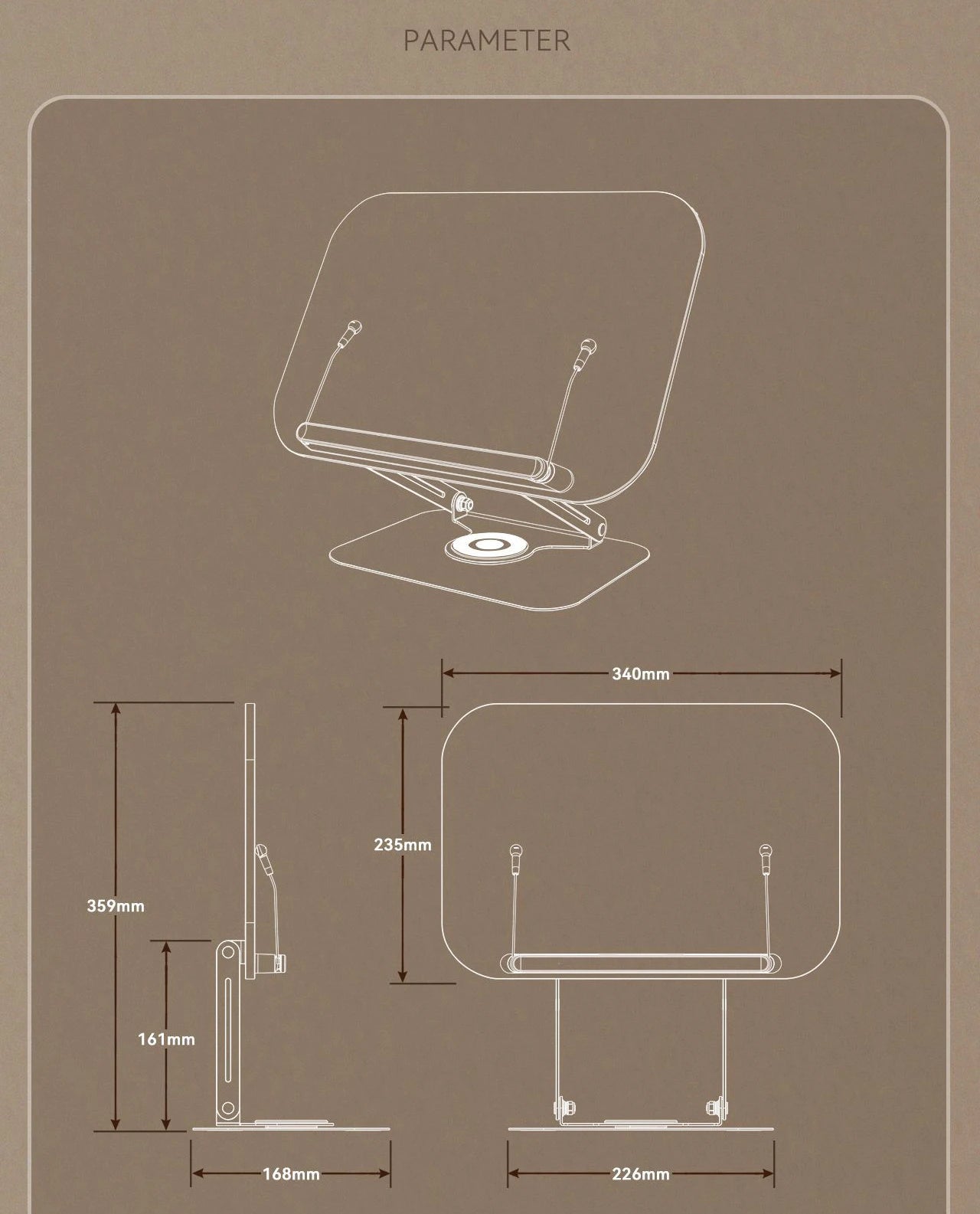 Adjustable 360° Swivel Book Stand