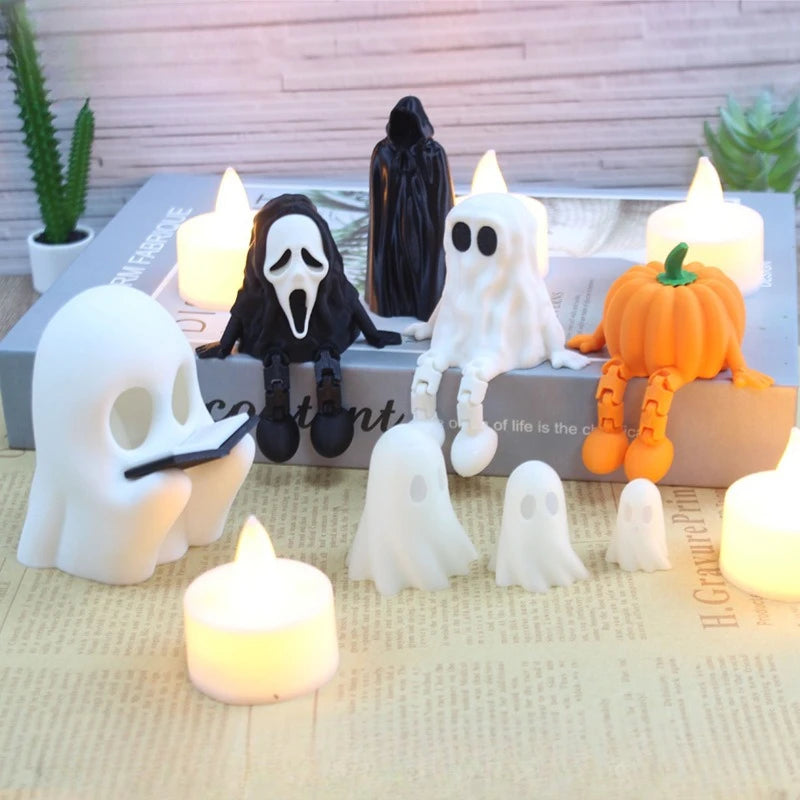 Halloween Choir Ghost & Pumpkin Man Figurine