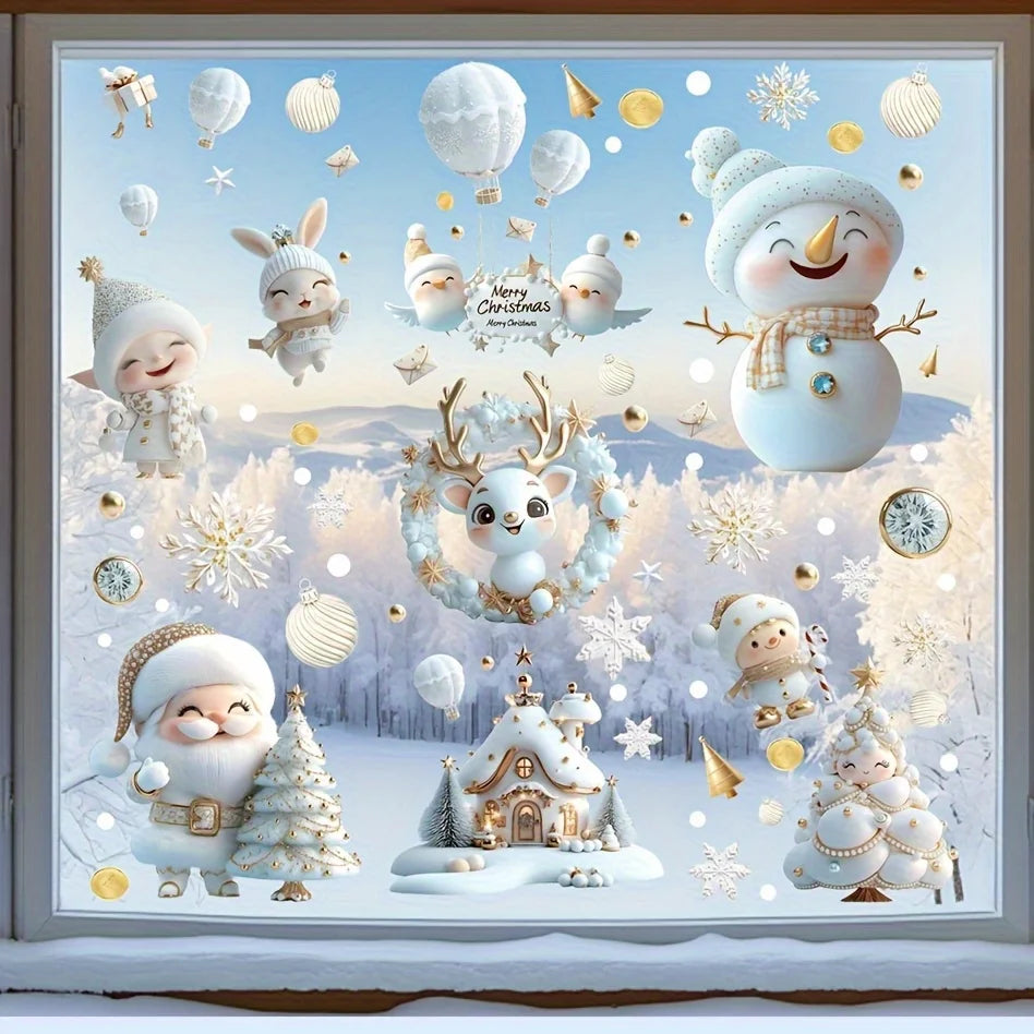 Reusable Christmas Window Stickers – 9 Sheets
