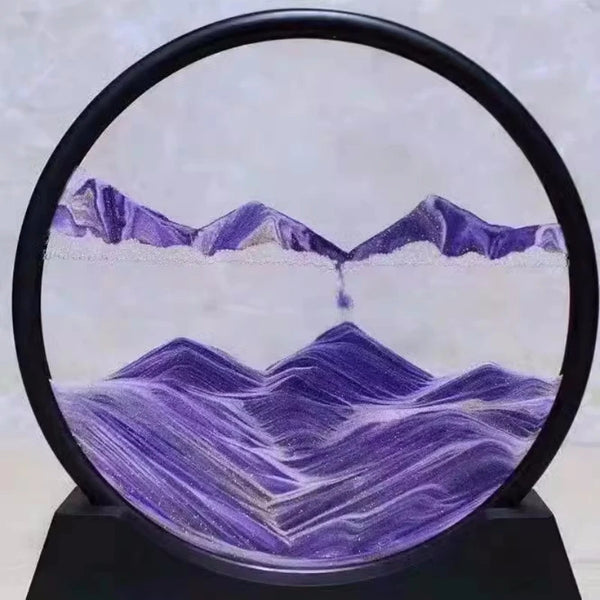3D Moving Sand Art – Round Glass Deep Sea Sandscape Decor