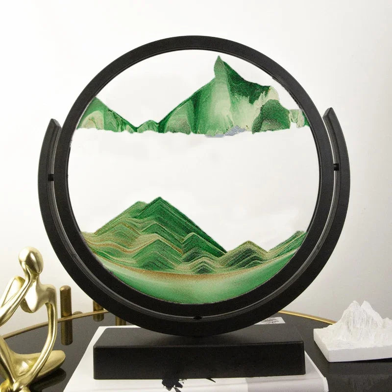 Round Rotating 3D Moving Sand Art