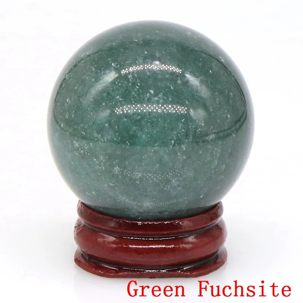 Natural Gemstone Crystal Ball with Stand