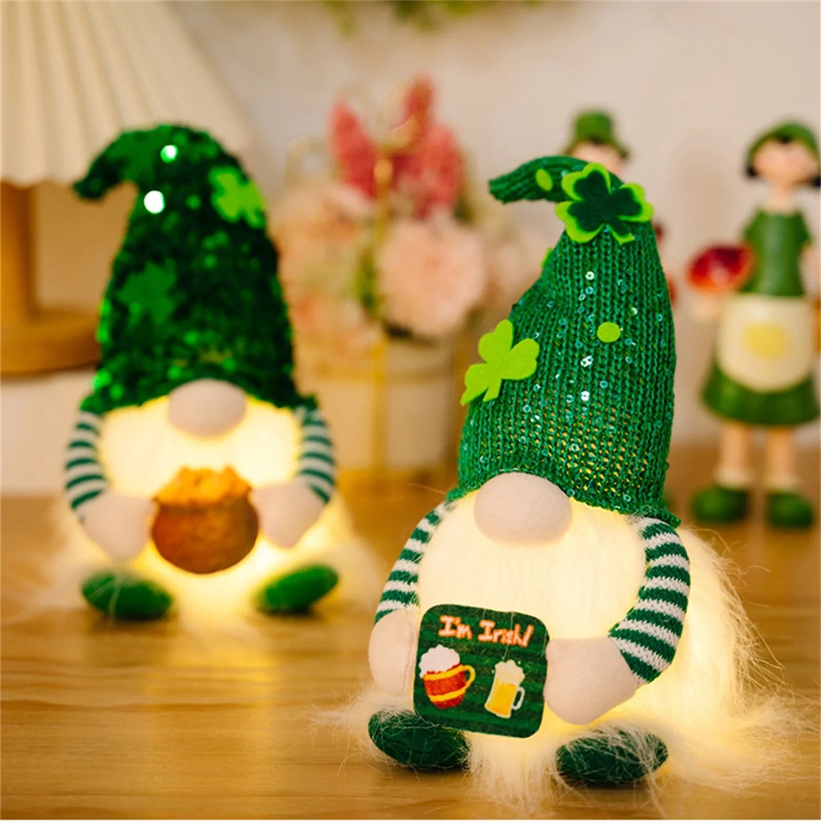 St. Patrick's Day Green Gnome Ornament