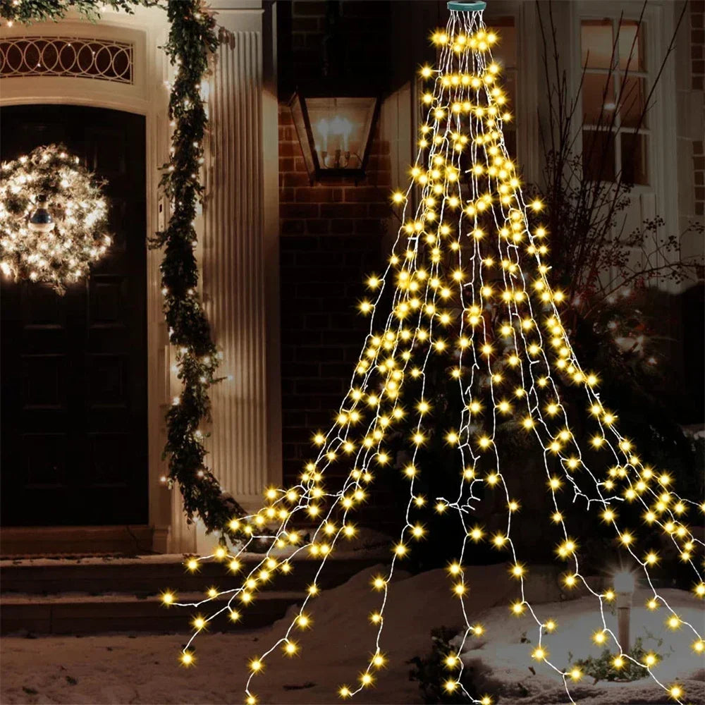 LED Christmas Tree Waterfall String Lights