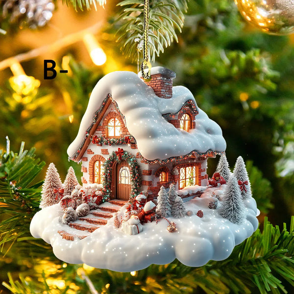 Acrylic Snow House Christmas Ornament