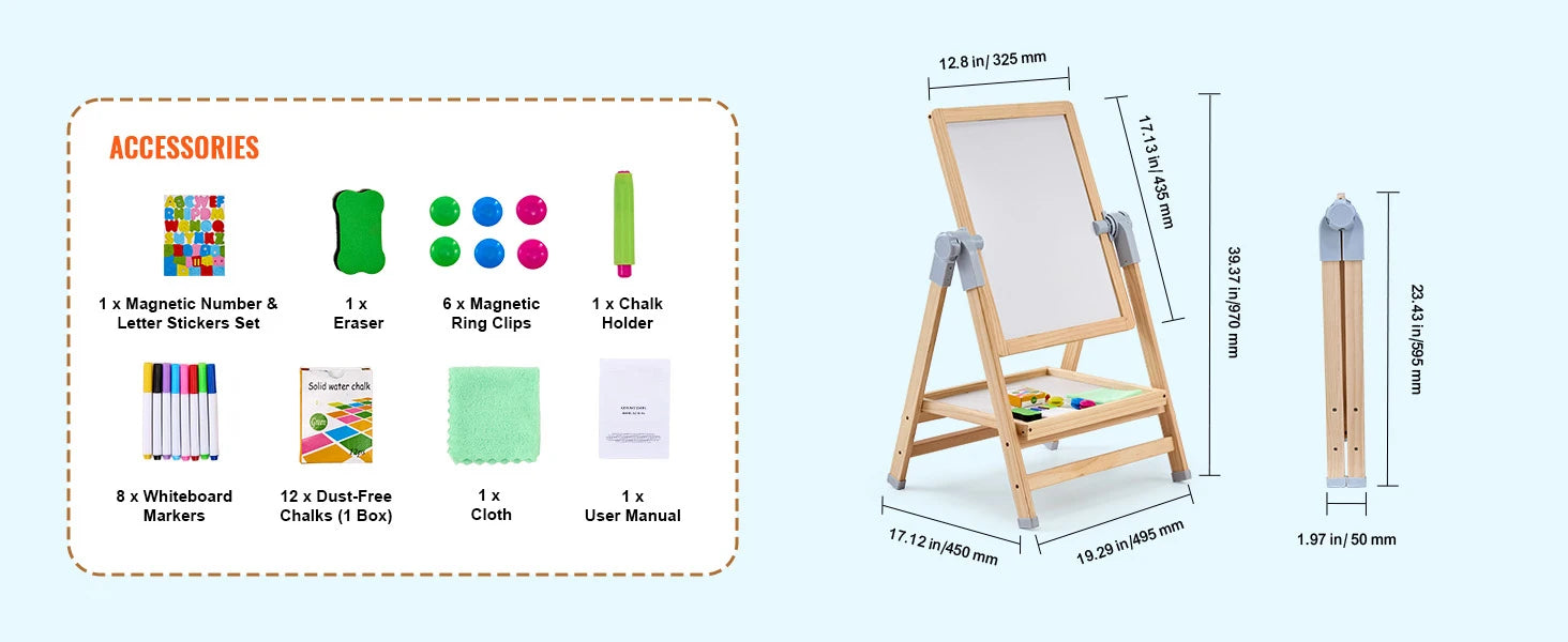 Standing Magnetic Drawing Board Art Easel