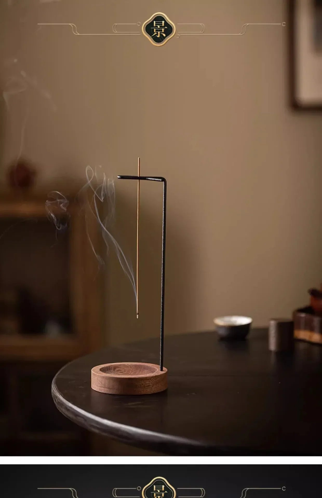 Upside Down Incense Burner – Wooden Holder & Tray