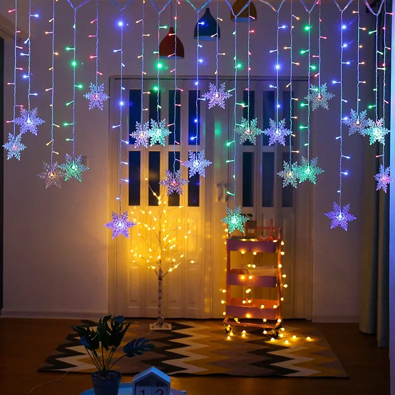 3.2M Snowflake Curtain String Lights