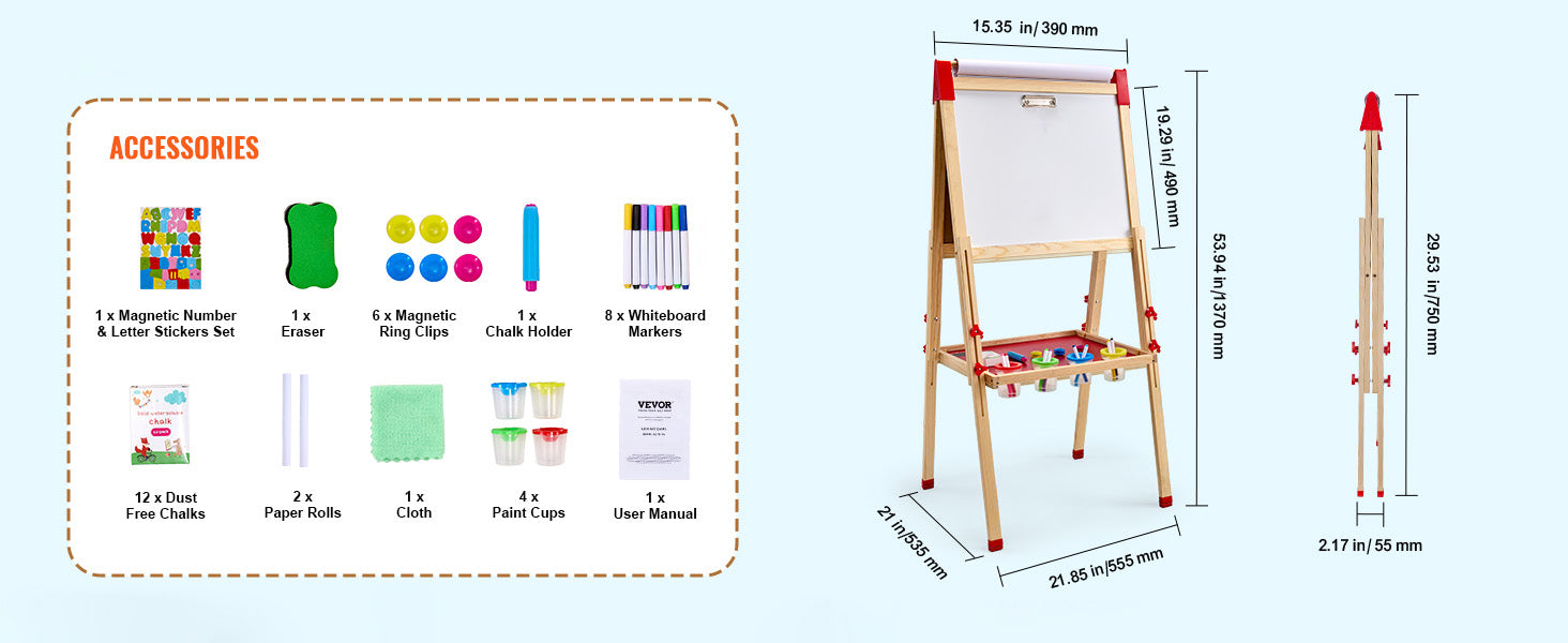 Children’s Magnetic Drawing Board & Easel: