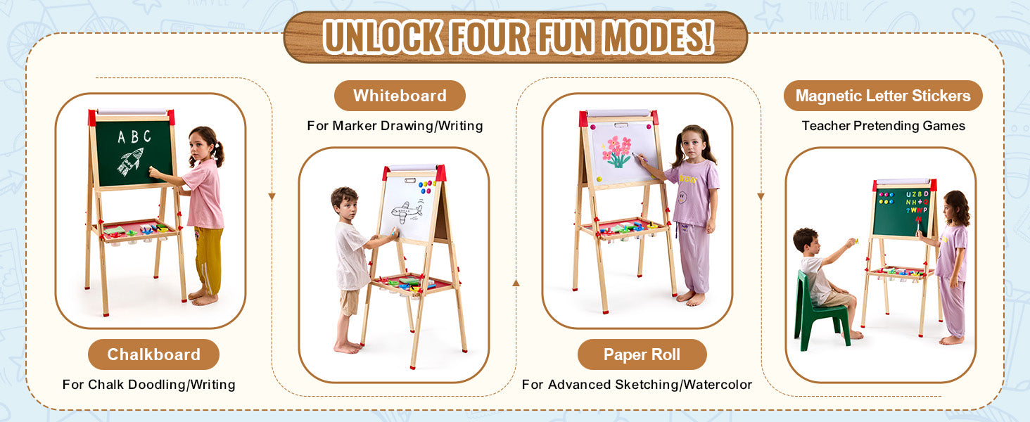 Children’s Magnetic Drawing Board & Easel: