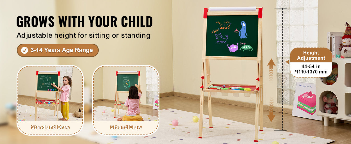 Children’s Magnetic Drawing Board & Easel: