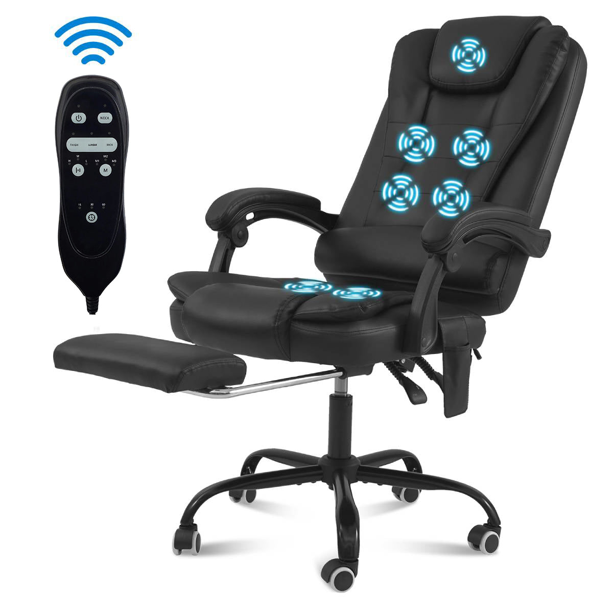 Executive Massage Office Chair – High Back with Footrest