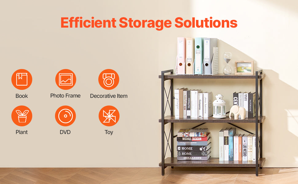 SucceBuy Industrial Metal Bookshelf