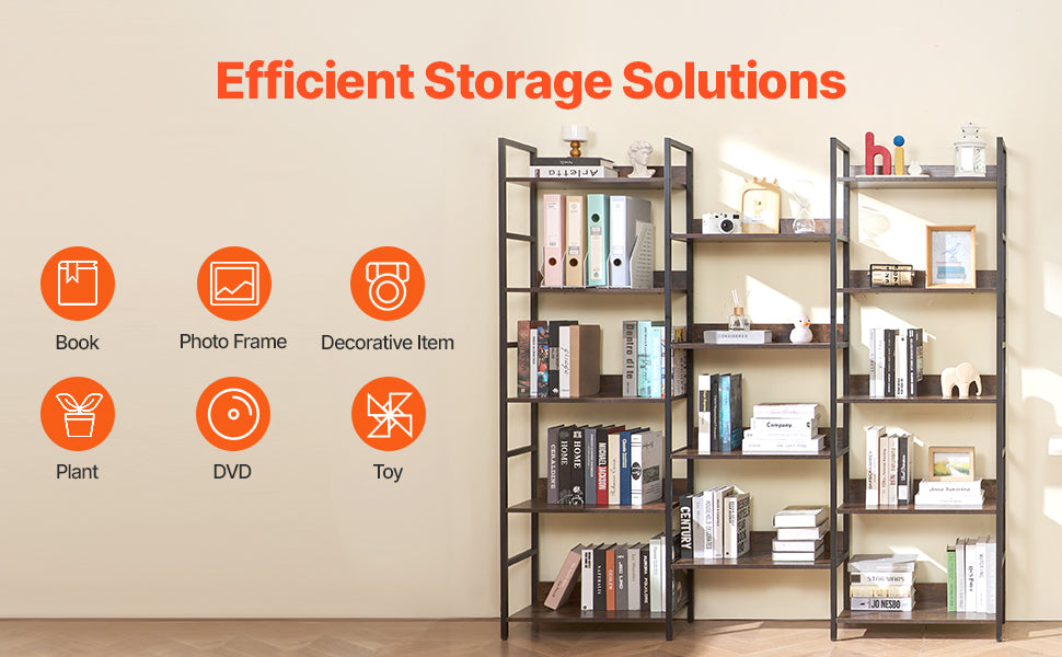 SucceBuy Industrial Metal Bookshelf