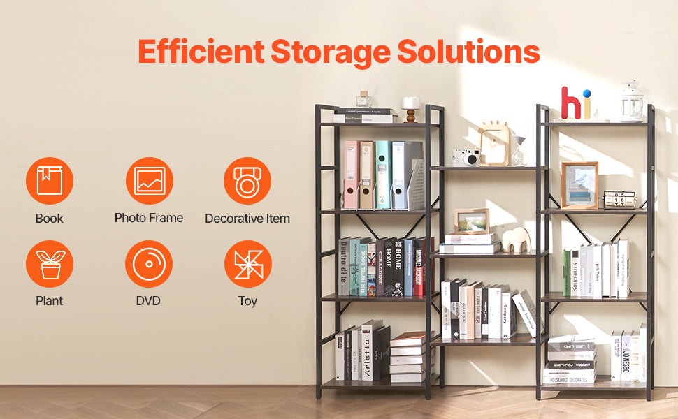 SucceBuy Industrial Metal Bookshelf