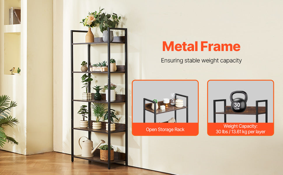SucceBuy Industrial Metal Bookshelf