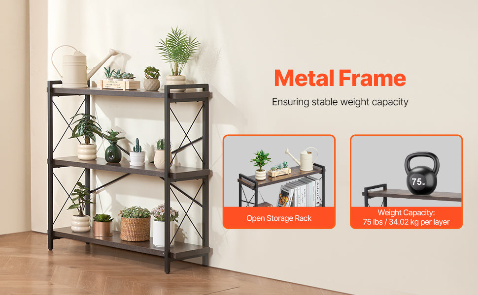 SucceBuy Industrial Metal Bookshelf