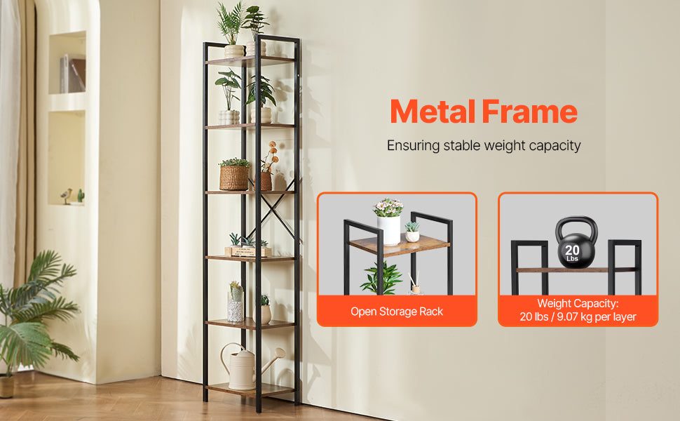 SucceBuy Industrial Metal Bookshelf
