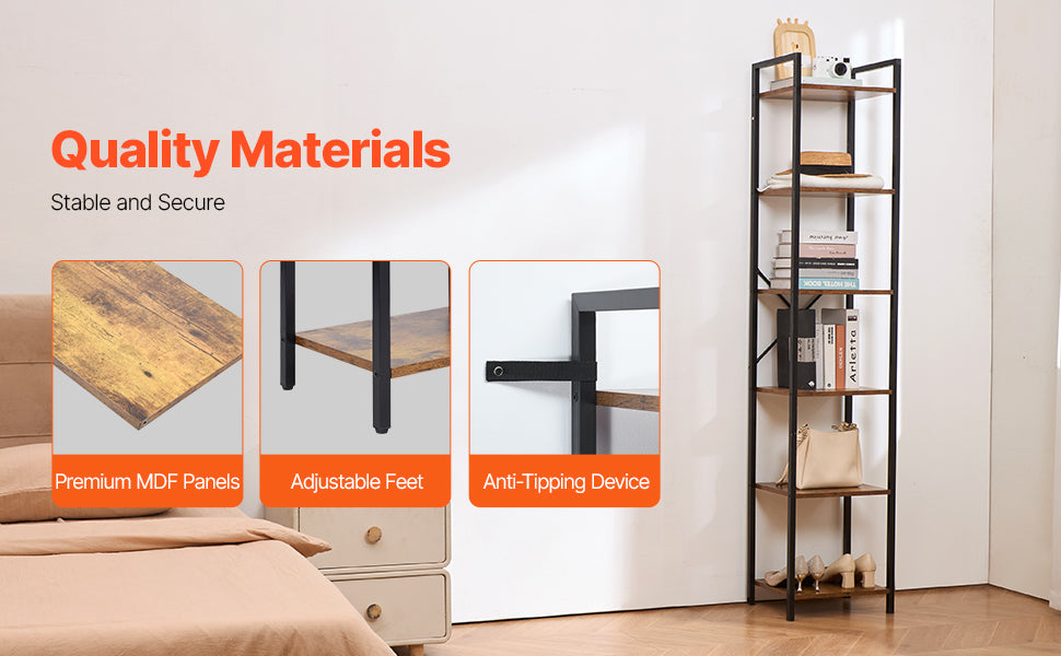 SucceBuy Industrial Metal Bookshelf
