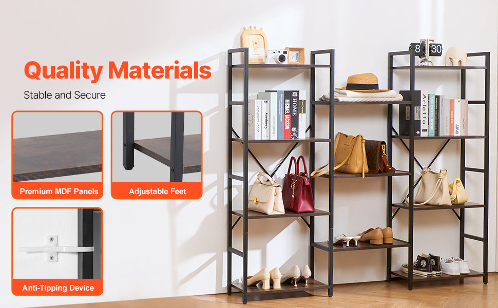 SucceBuy Industrial Metal Bookshelf