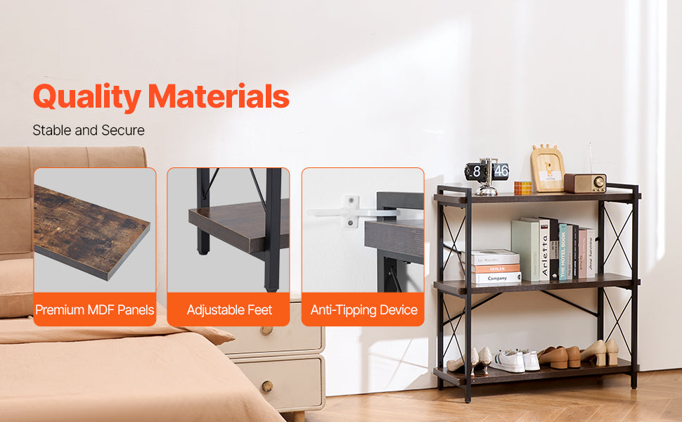 SucceBuy Industrial Metal Bookshelf