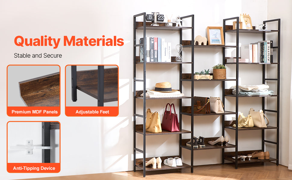 SucceBuy Industrial Metal Bookshelf