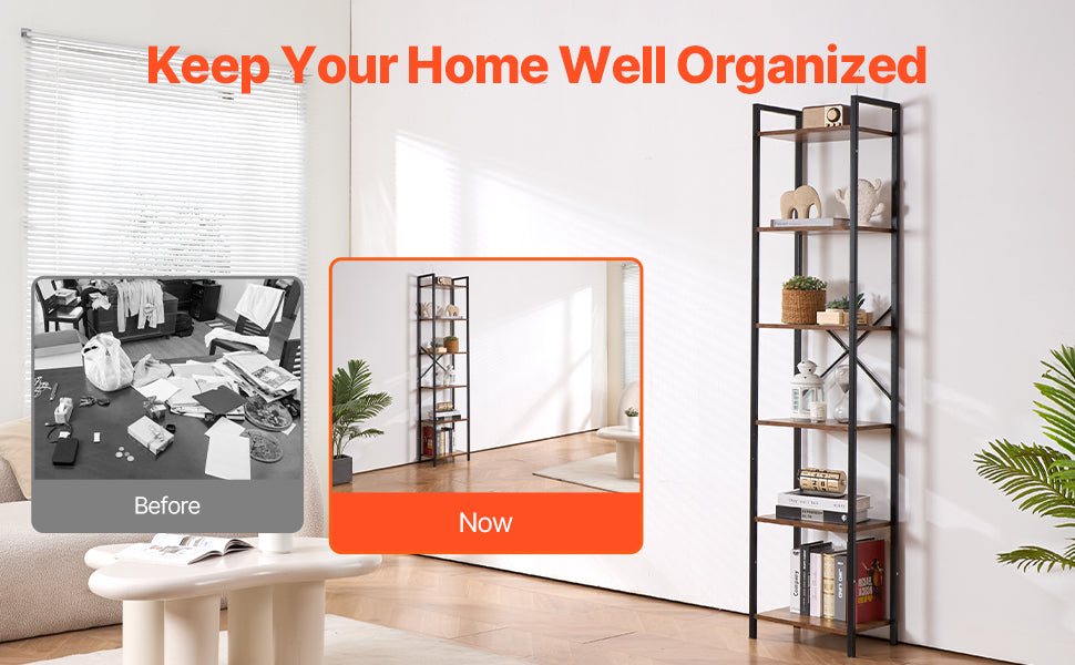 SucceBuy Industrial Metal Bookshelf