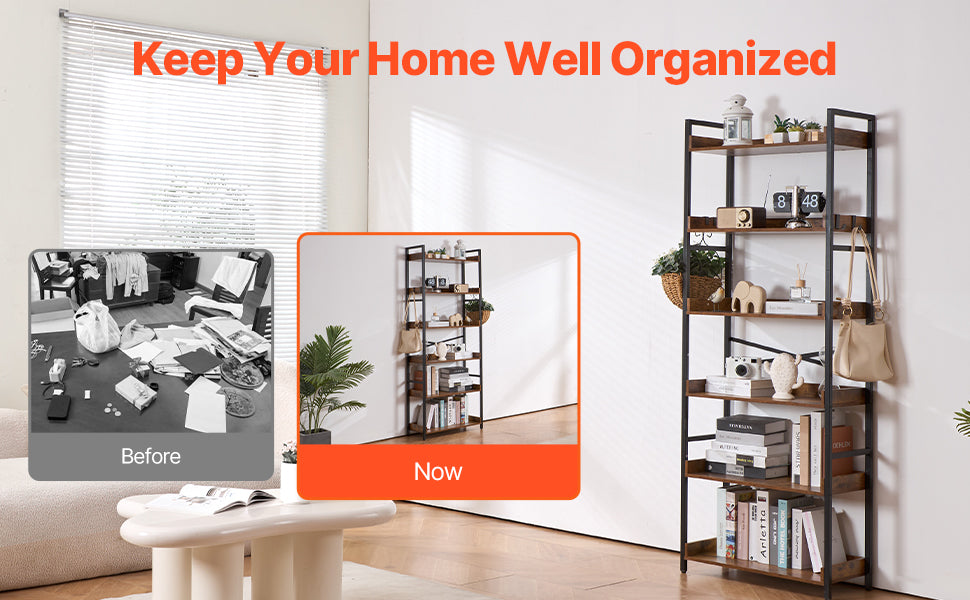 SucceBuy Industrial Metal Bookshelf