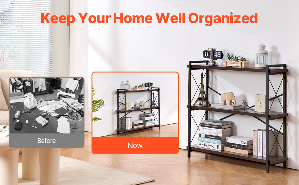 SucceBuy Industrial Metal Bookshelf