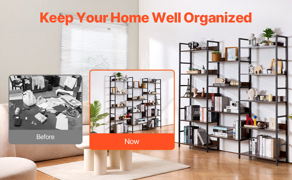 SucceBuy Industrial Metal Bookshelf