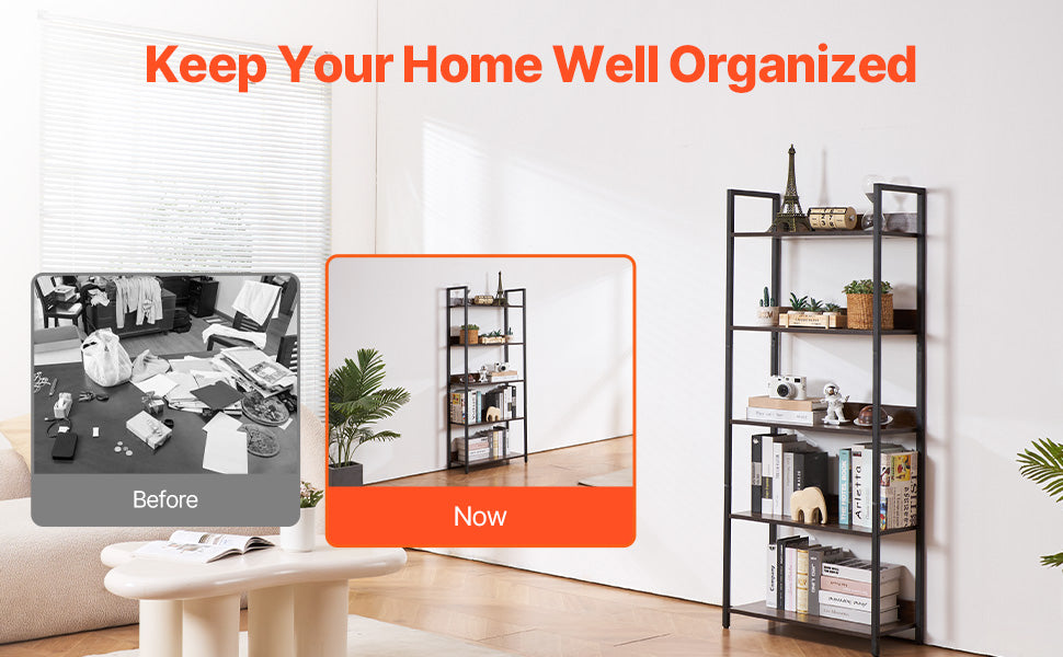 SucceBuy Industrial Metal Bookshelf