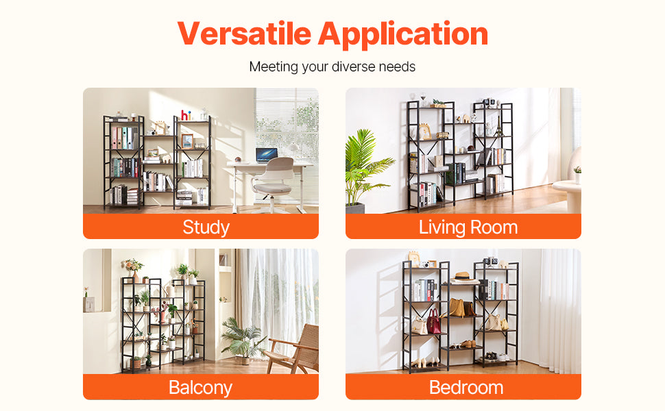 SucceBuy Industrial Metal Bookshelf