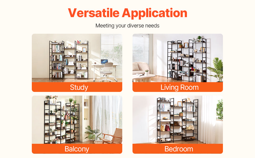 SucceBuy Industrial Metal Bookshelf